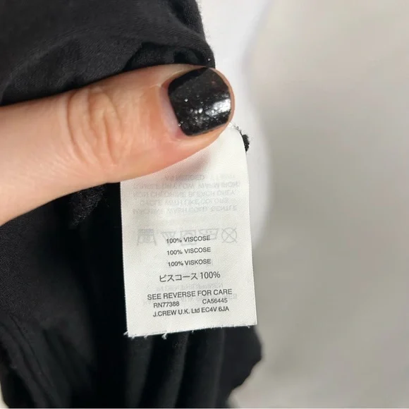 J Crew Black Short Sleeve Tie Front Blouse Size Medium - Picture 4 of 4